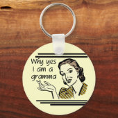 Retro T-shirts Gramma en Giften Sleutelhanger (Voorkant)