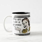 Retro T-shirts Gramma en Giften Tweekleurige Koffiemok (Links)