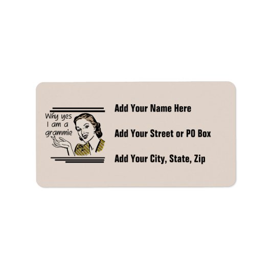 Retro T-shirts Grammie en Giften Etiket (Voorkant)