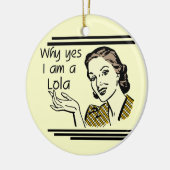 Retro T-shirts Lola en Giften Keramisch Ornament (Links)