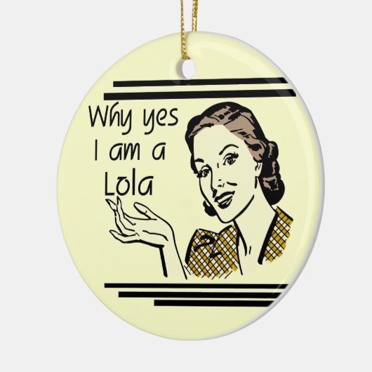 Retro T-shirts Lola en Giften Keramisch Ornament (Links)