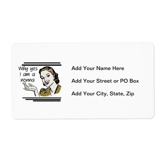 Retro T-shirts Nonna en Giften Etiket (Voorkant)