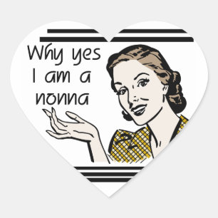 Retro T-shirts Nonna en Giften Hart Sticker