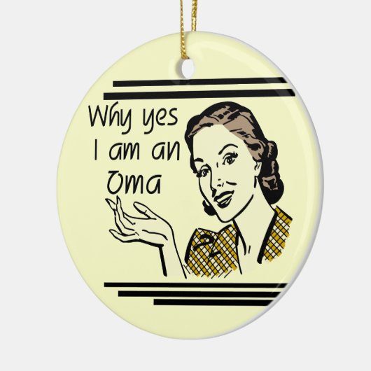 Retro T-shirts Oma en Giften Keramisch Ornament (Links)