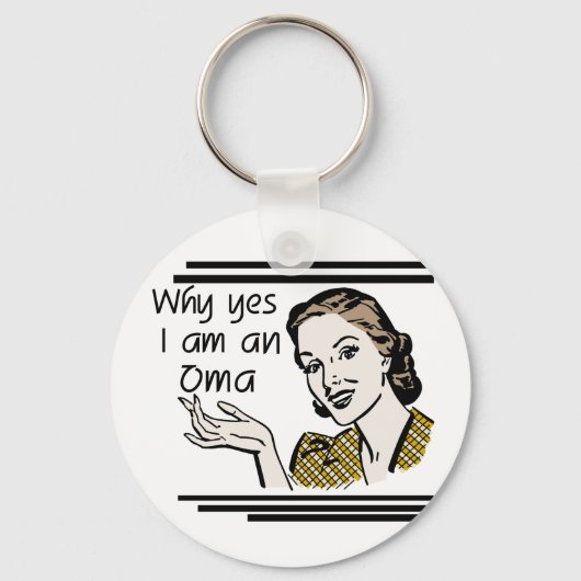 Retro T-shirts Oma en Giften Sleutelhanger (Voorkant)