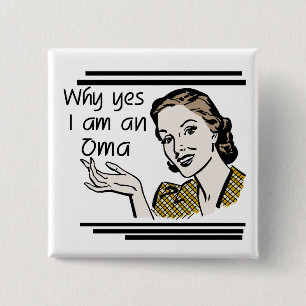 Retro T-shirts Oma en Giften Vierkante Button 5,1 Cm