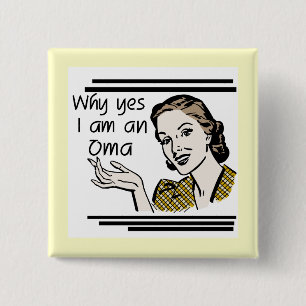 Retro T-shirts Oma en Giften Vierkante Button 5,1 Cm