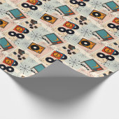 Retro t.v., stereo, camera & vinyl albums cadeaupapier (Hoek)