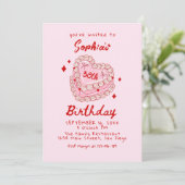 Retro taart 30e verjaardag kaart (Staand voorkant)