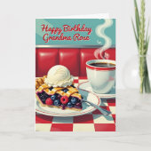 Retro taart en koffie | Verjaardag van oma Kaart (Voorkant)