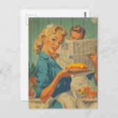 Retro taart en papier charme briefkaart (Voorkant / Achterkant)