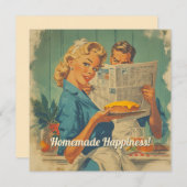 Retro taart en papier charme kaart (Voorkant / Achterkant)