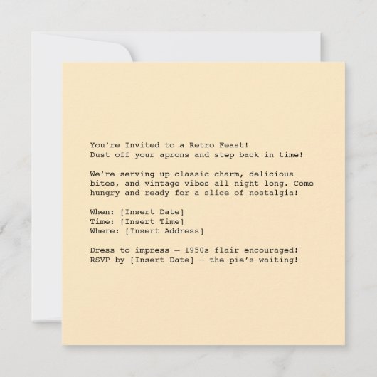 Retro taart en papier charme kaart (Achterkant)