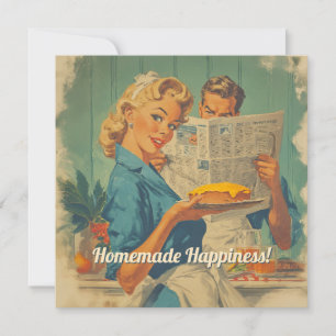 Retro taart en papieren charme kaart