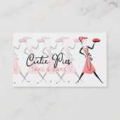Retro taart vrouw bakkerij bakken gebak chef culin visitekaartje (Voorkant)