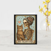 Retro Tabby Cat Valentine's Day Mom Tarot Card  Kaart (Gele Bloem)