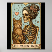 Retro Tabby Cat Valentine's Day Mom Tarot Card  Poster (Voorkant)