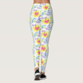 Retro Tachtiger Hart Print Leggings (Achterkant)