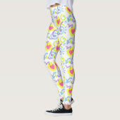 Retro Tachtiger Hart Print Leggings (Links)