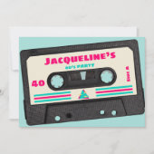 Retro Tachtiger jaren muziek mix tape 40ste verjaa Kaart (Voorkant)