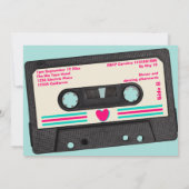 Retro tachtiger muziek mix tape bruiloft kaart (Achterkant)