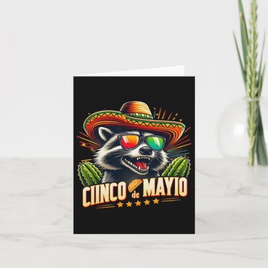 Retro Taco Dinosaurus Funny Cinco de Mayo Mannen V Kaart (Voorkant)