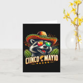 Retro Taco Dinosaurus Funny Cinco de Mayo Mannen V Kaart (Gele Bloem)