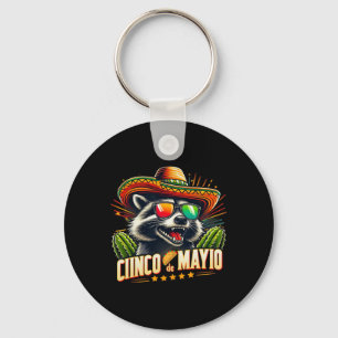 Retro Taco Dinosaurus Funny Cinco de Mayo Mannen V Sleutelhanger
