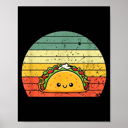 Retro Taco Lover Shirt Funny Retro Taco Humor  Poster (Voorkant)