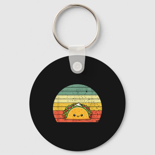 Retro Taco Lover Shirt Funny Retro Taco Humor  Sleutelhanger (Voorkant)
