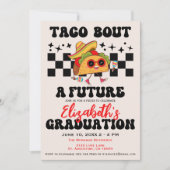 Retro Taco Over Een Afstuderen Fiesta Afstuderen Kaart (Voorkant)