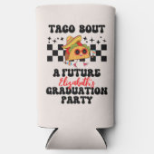 Retro Taco Over Een Afstuderen Fiesta Afstuderen Seltzer Blikjeskoeler (Voorkant)