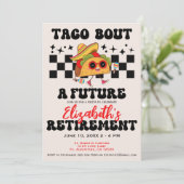 Retro Taco Over Een Pensioenfeest Afstuderen Kaart (Staand voorkant)