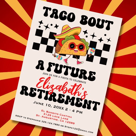 Retro Taco Over Een Pensioenfeest Afstuderen Kaart