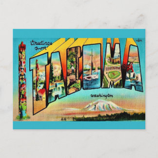 Retro Tacoma WA Ansichtkaart Briefkaart