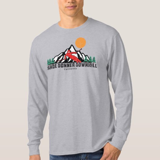 Retro Tahoe Donner afdaling Ski T-shirt (Voorkant)