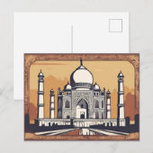  Retro Taj Mahal Briefkaart (Voorkant / Achterkant)