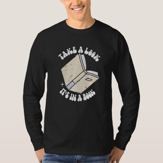 Retro Take A Look It's In A Book Reading T-shirt (Voorkant)