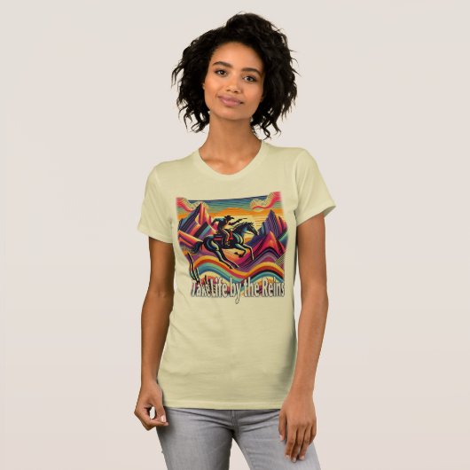 Retro Take Life by the Reins Western T-shirt (Voorkant volledig)