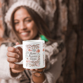 Retro takken bladeren pompoenen herfst Thanksgivin Koffiemok