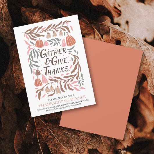 Retro takken en pompoenen herfst Thanksgiving Kaart