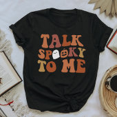 Retro Talk Spooky to me Ghost Halloween Pumpkin T-shirt