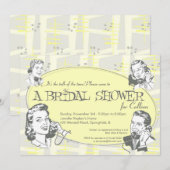 Retro Talk van de Town Bridal Shower Uitnodiging (Voorkant / Achterkant)