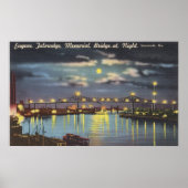 Retro Talmadge Bridge Nachtsavanne GA Poster (Voorkant)