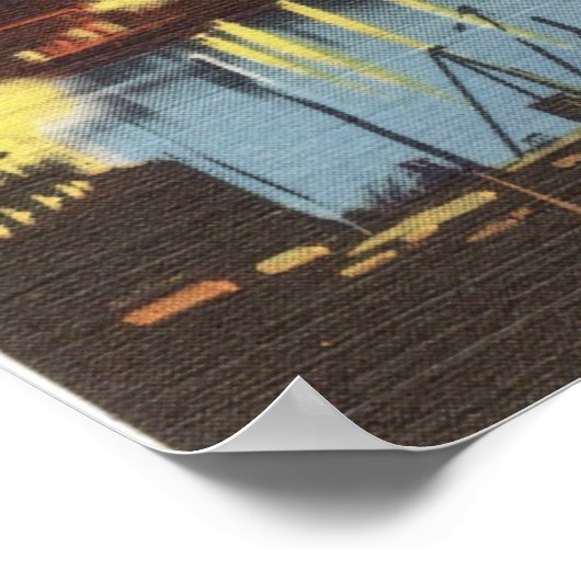 Retro Talmadge Bridge Nachtsavanne GA Poster (Hoek)