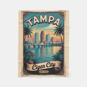 Retro Tampa Florida Reisposter Kunst Fleece Deken