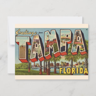 Retro Tampa Florida Welkomstansichtkaart Briefkaart