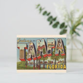 Retro Tampa Florida Wenskaart Briefkaart (Staand voorkant)