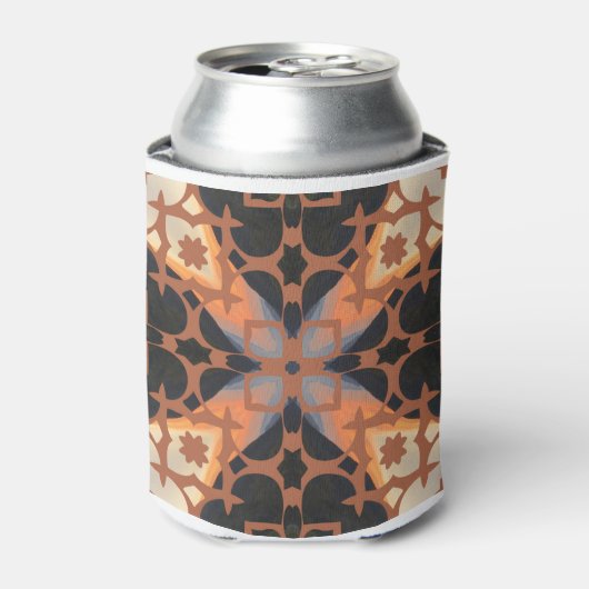 Retro Tan Pattern Blikjeskoeler (Blikje Voorkant)