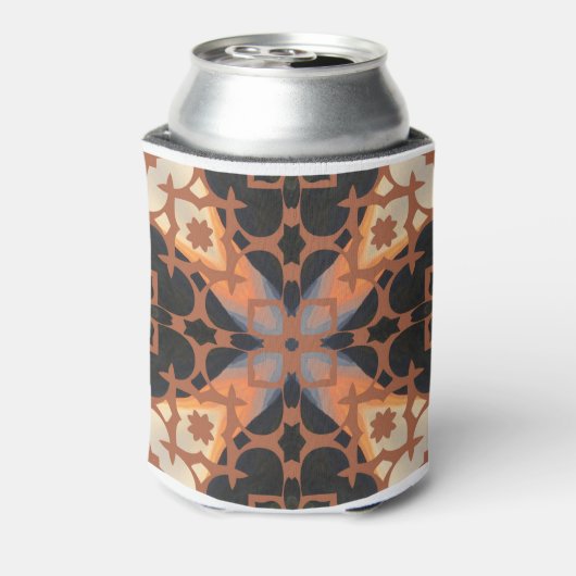 Retro Tan Pattern Blikjeskoeler (Blikje Achterkant)